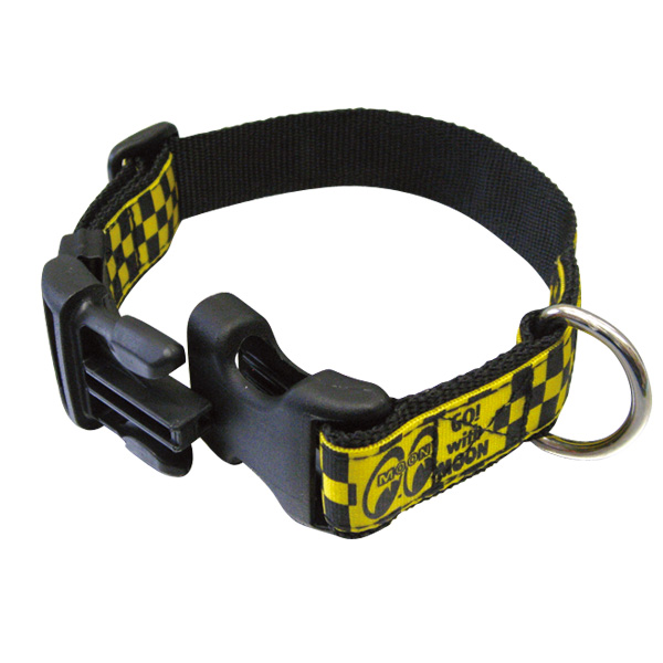 Photo1: MOON Checker Doggy Collar  (M size) (1)