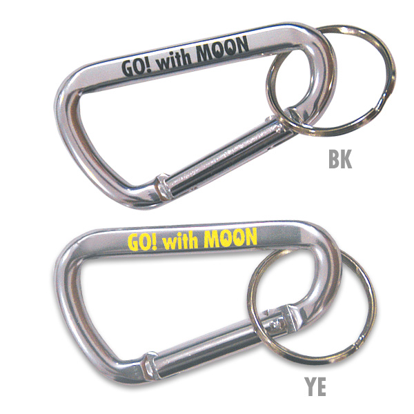 Photo1: Go ! With MOON Big Silver Carabiner Key Ring Large Size (1)