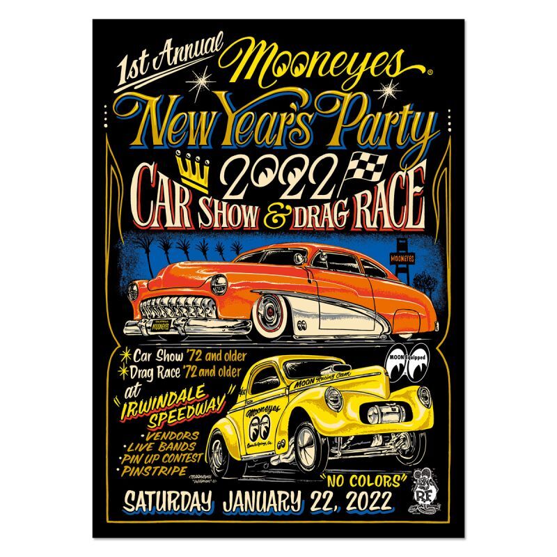 Mooneyes Christmas Party 2022 Mooneyes New Year's Party 2022 Poster