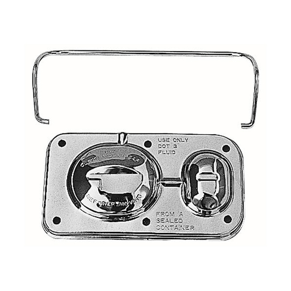 Photo1: Chrome Brake Master Cylinder Cover 3 inchx5 5/8 inch (1)